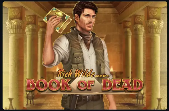 Book of Dead slot cover in the Wyns casino lobby